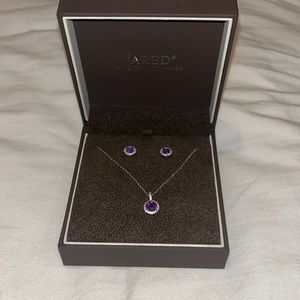 jared amethyst and white gold earring and necklace set